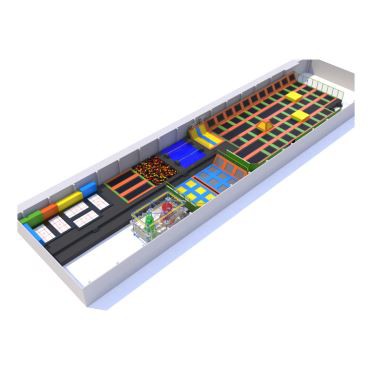 Rektangulær innendørs trampolinpark